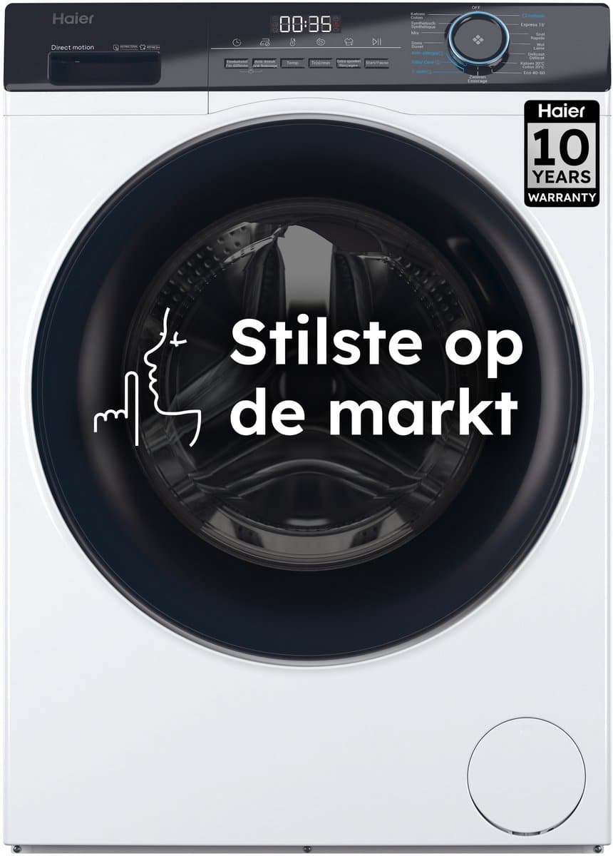 Haier HW70-B14929-DF - De stilste wasmachine op de markt - 7kg - A- Stoombehandeling - Antibacteriële Behandeling (ABT) - 15 programma’s- 10 jaar garantie op onderdelen
